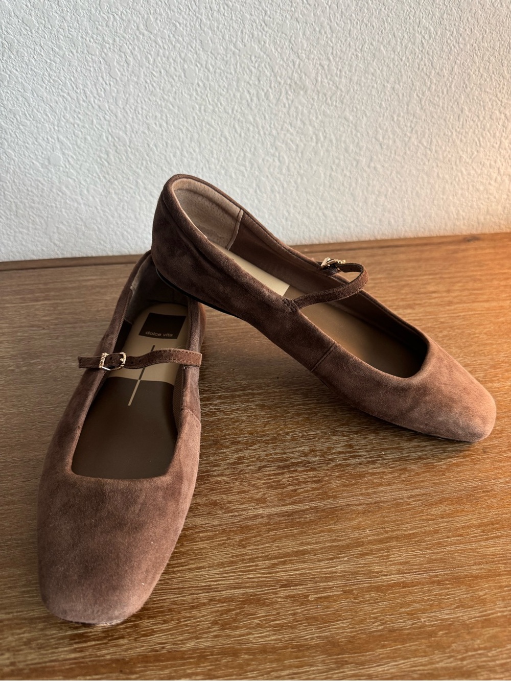 7.5 Dolce Vita Brown Suede Mary Jane Flats